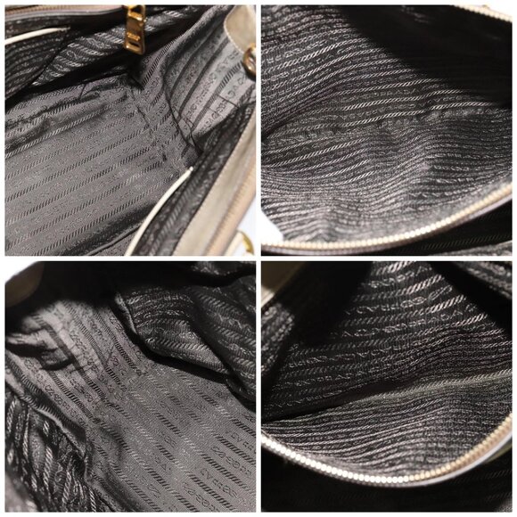 PRADA Hand Bag Enamel 2way Beige Gold Auth - Picture 15 of 16